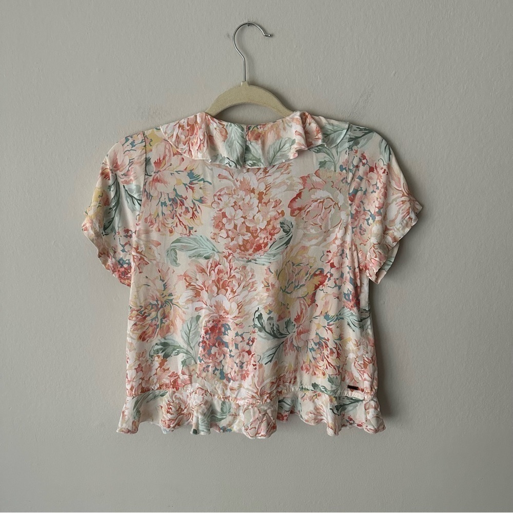 O’Neill Avila Top Ruffle Floral Front Tiel Size XS - Picture 11 of 12